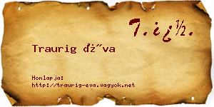 Traurig Éva névjegykártya